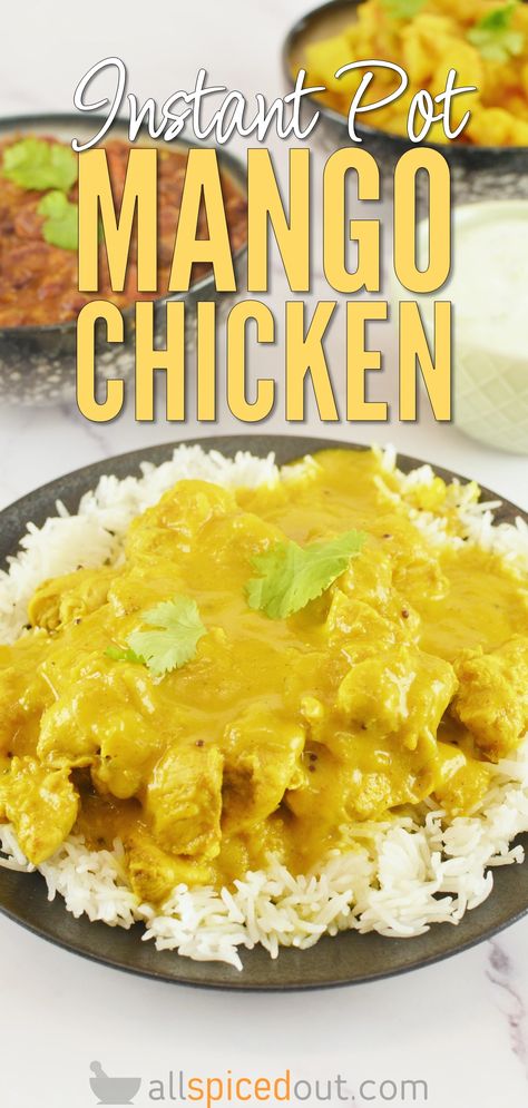 Instant Pot Mango Chicken Curry (Aam Ka Murgh) Kebab Sauce, Paleo Chicken Chili, Mango Chicken Curry, Eggplant Curry, Mango Curry, Mango Chicken, Chicken Souvlaki, Mango Pulp, Aloo Gobi