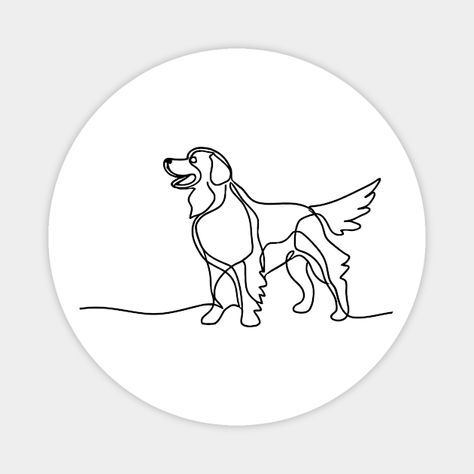 This minimalist line art design captures the elegant and graceful posture of a Golden Retriever. The single, continuous line highlights the dog's distinctive features and friendly demeanor, perfect for Golden Retriever owners and those who appreciate minimalist art. -- Choose from our vast selection of magnets to match with your desired size to make the perfect custom magnet. Pick your favorite: Movies, TV Shows, Art, and so much more! Available in two sizes. Perfect to decorate your fridge, lo… Golden Retriever Cricut, Golden Retriever Owner, Single Line Drawing, Minimalist Line Art, A Golden Retriever, Line Art Design, Single Line, Continuous Line, Custom Magnets