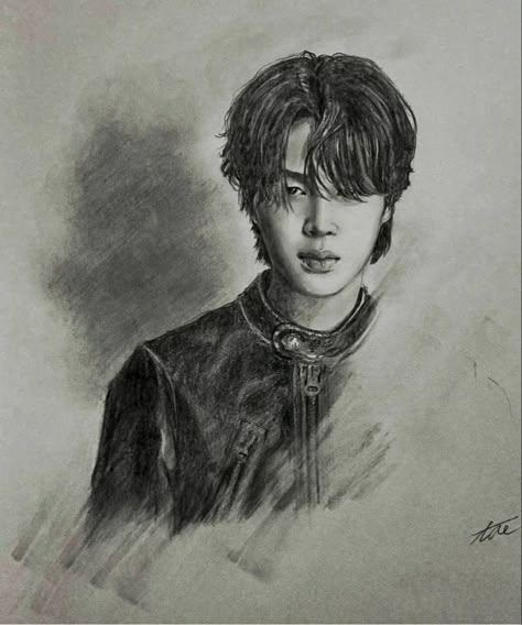 Jimin Drawing Sketch, Jimin Drawing, Drawing Bts, Pencil Sketch Images, Best Anime Drawings, Cool Pencil Drawings, Tinta China, Kpop Art, Sketches Tutorial