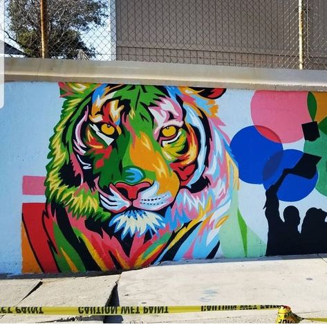 Mural For School, Mural School, Tiger Mural, Elementary School Principal, Mural Wall Art, Mural Art, Painting & Drawing, New Art, Wall Murals