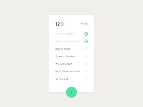 Dailyui - Day #42  Hey people! Today's challenge is to create a 'ToDo List' UI.  Check the attachments for Hi-Res & Psd freebie  Press L to show some love :) Checklist App, To Do App, Ui Design Mobile, Android App Design, Desain Ui, App Interface Design, List Design, Design Presentation, Todo List