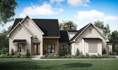 83.21 | WM Designs - Custom Home & Community Design 1 5 Story House Plans Modern Farmhouse, Cottage Layout Floor Plans, Contemporary Farmhouse Plans, Small Two Story House Plans, New American House Plans, Modern Cottage House Plans, Bonus Room Above Garage, Farmhouse Floorplans, Acadian Homes