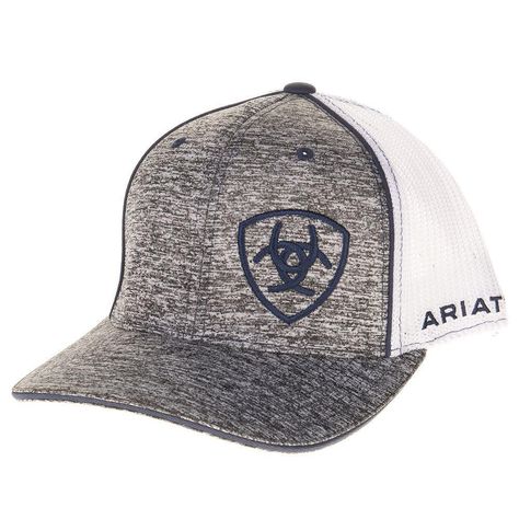 Ariat Logo, Country Hats, Mens Hats Baseball, Navy Logo, Country Wear, Cap Collection, Shield Logo, Western Hats, Mesh Cap