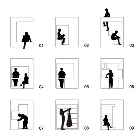 J loft by Plystudio  diagramm Window Diagram, Square Installation, Plan Concept Architecture, Loft Architecture, Elements Of Design Shape, Architectural Furniture, Wall Architecture, Architecture Diagram, Stairs Architecture