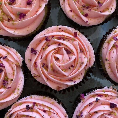 Rose And Pistachio, Cupcake Flavours, Rose Pistachio, Pistachio Cupcakes, Pastry Bread, Cupcake Mix, The Great British Bake Off, Recipe Example, Pink Food Coloring