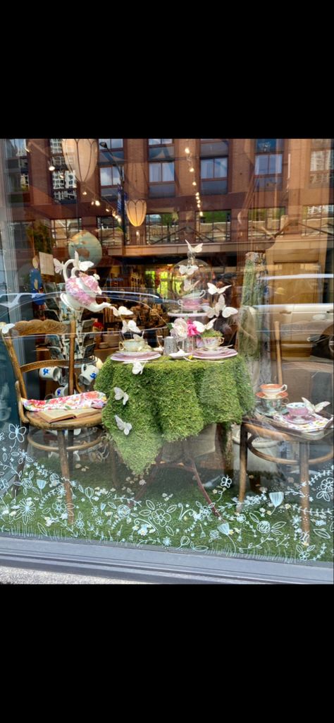 Spring Flower Window Display, Storefront Spring Window Display, Spring Flower Shop Window Display, Floral Store Window Display, Spring Window Displays Store Fronts, Flower Shop Window Displays Store Fronts, Flower Shop Display Window, Easter Display Retail Shop Windows, August Window Display