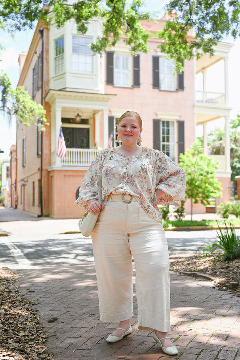 Summertime dressing for me is a balance between staying cool and avoiding a sunburn. Even in the summer heat, I’ll sometimes wear full-coverage pieces like this long-sleeved top and cropped pant. But I’ll look for full-coverage pieces in breezy lightweight fabrics like linen, cotton, and muslin. And I’ll opt for lighter colors too since they reflect the sun and heat instead of absorbing them. This plus size outfit from Anthrpologie is a perfect example. With Wonder And Whimsy, Wonder And Whimsy, Summertime Dresses, Coastal Fashion, Plus Size Summer Outfit, Summer Outfit Inspiration, Plus Size Summer, Summer Heat, Daily Look