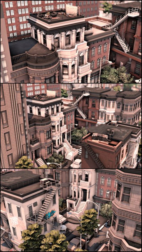 Sims 4 New York Cc, Sims 4 City Build, Sims 4 Brownstone, Bloxburg New York City, Sims 4 Academia Cc, Sims 4 San Myshuno Apartment, Sims 4 New York, Bloxburg Towns, Dark Academia Apartment