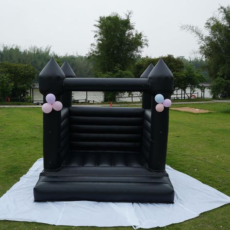 PRICES MAY VARY. ⛱️Dimensions-4x4x3m/ 13(L)x13(W)x10(H) feet. ⛱️Accessories- Our wedding bounce house includes 1 x Inflatable Black Bounce House,1 x Powerful blower. ⛱️Premium Quality for Commercial Use-Heavy-duty wear and tear proof material with double stitches for long last & time durability.Large Bouncing surface made with heavy-duty commercial grade material PVC which is waterproof and UV resistant, for better bouncing fun and very easy to clean. ⛱️Special Decoration-This Pink Bounce House Fall Outdoor Birthday Party, Black Bounce House, Goth Birthday Party, Rock Party Decorations, Halloween Birthday Party For Kids, Wednesday Birthday Party, Kids Bouncy Castle, Black Birthday Party, Halloween 1st Birthdays