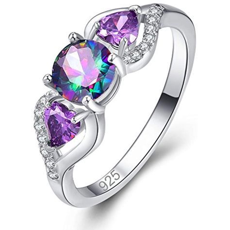 Fantasy Angel, Rainbow Topaz, Mystic Topaz Ring, Rainbow Gemstones, 3 Stone Rings, Cubic Zirconia Jewelry, Art Video, Mystic Topaz, Topaz Gemstone