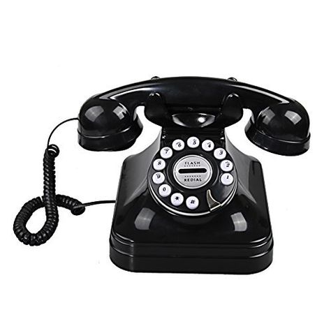 Retro Style Landline Wired Corded Table Telephone For Home Office, http://www.amazon.com/dp/B00S4OC18S/ref=cm_sw_r_pi_awdm_-sGlvb1HAHQX3 Corded Telephone, Telephone Vintage, Photo Elements, Vintage Phones, Vintage Telephone, Social Determinants Of Health, Old Phone, Black Phone, Style Table