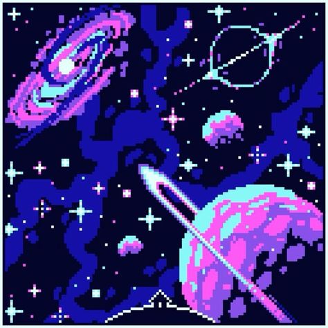 8 Bit Space Pixel Art, Pixel Space Art, Magic Icons Aesthetic, Iphone Wallpaper Dark Purple, 8 Bit Aesthetic, Pixel Art Vaporwave, Neon Pixel Art, Purple Pixel Art, Space Pixel Art