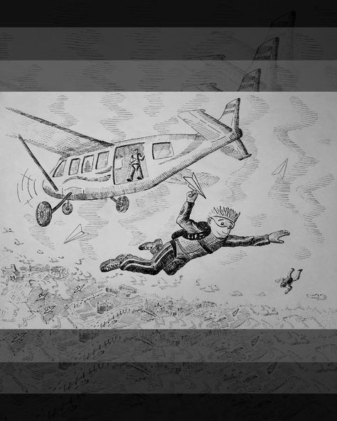 Skydiving Drawing, Drawing Inspo, Ink Sketch, Skydiving, April 26, Have You Ever, Contemporary Art, Dreaming Of You, Drawings