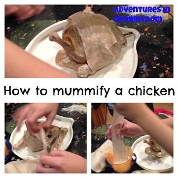 Learn the ancient art of mummification by mummifying a chicken! Mummy Project, Science Corner, Sunday Chicken, Homeschool Adventures, Homeschool Science Experiments, Egyptian Party, Egyptian Civilization, Homeschool Social Studies, My Father's World