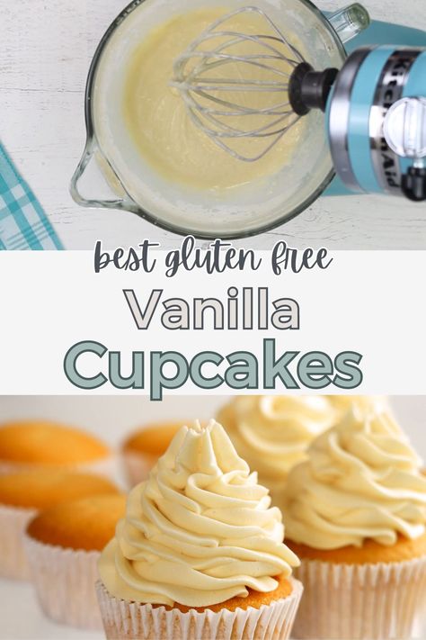 Best Gluten-Free Vanilla Cupcakes Gf Cupcakes Vanilla, Moist Gluten Free Cupcakes, Gf Cupcake Recipe, Gluten Free Cupcake Recipes, Gluten Free Cupcake Recipe Easy, Sugar Free Vanilla Cupcakes, Gluten Free Vanilla Cupcakes, Gf Cupcakes, Vanilla Cupcakes Recipe