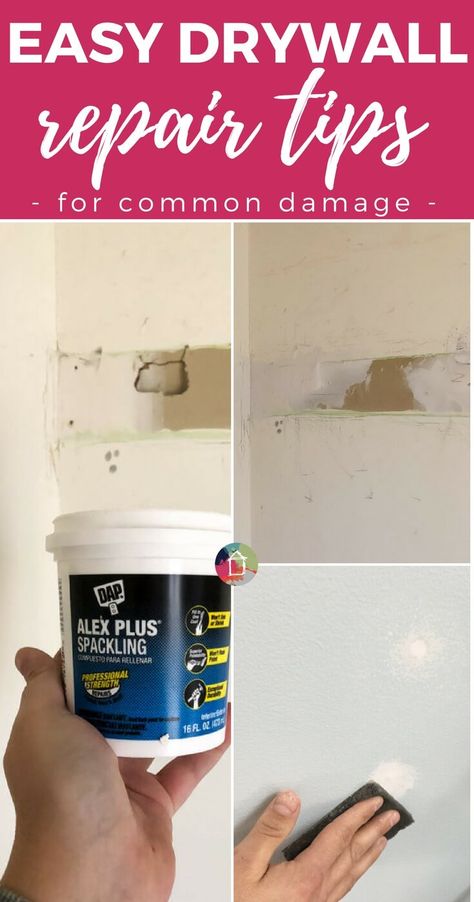 Wondering how to repair drywall when you are just a regular homeowner and aren't a pro? These tips will help you easily repair the most common types of drywall holes and damage. Kitchen Sink Interior, Wall Repair, Easy Home Improvement Projects, Easy Home Improvement, Drywall Repair, Diy Home Repair, Small Budget, Home Repairs, Drywall