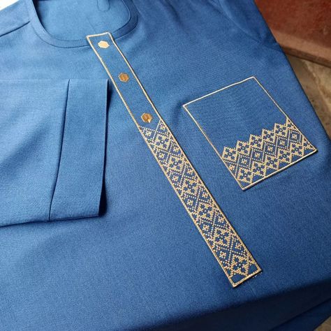 Fashion Designer For Men, Blue Kaftan Men, Agbada Designs For Men, Prince Fashion, Pocket Design Fashion, Princes Fashion, Agbada Design, Men Native, Sewing Quotes