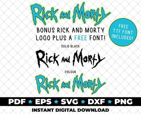 Rick And Morty Font, Ttf Fonts, Art Svg, Digital Assets, Vector Png, Art Bundle, Digital Svg, Rick And Morty, A Coffee