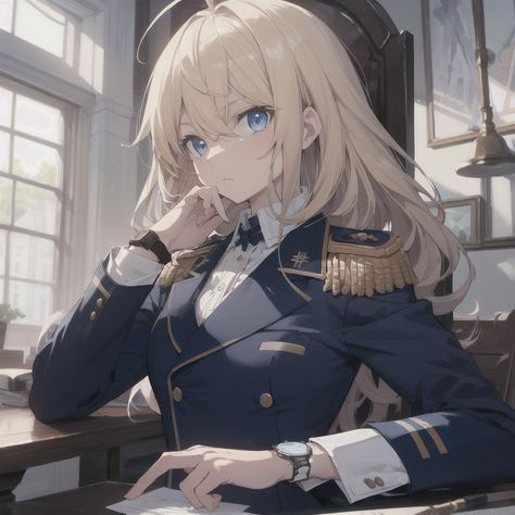 Anime Police, Space Empire, Tanya Degurechaff, Uniform Outfits, Halo Collection, Female Cop, Tanya The Evil, Anime Show, Navy Uniforms