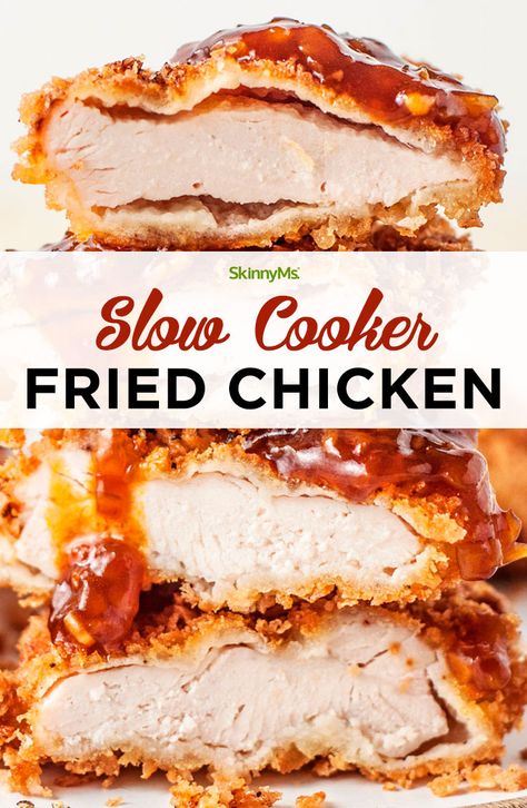 You'll love this slow cooker fried chicken that tastes amazing yet won't wreak havoc on your waistline! Chicken Receipe, Ms Recipes, Recipes Dips, Seafood Ideas, Fried Chicken Recipe, Crockpot Cooking, Small Appliance, Tailgating Recipes, Tailgate Food