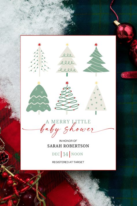 A Merry Little Baby Shower Invitation set - bundle available in Etsy shop! Holiday Baby Shower, Christmas Baby Shower, Baby Shower Invite, Baby Christmas, Holiday Baby, Shower Baby, Invitation Set, Christmas Baby, Baby Shower Invitation