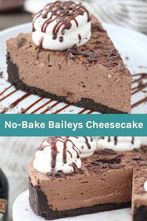 Bailey's Cheesecake, Baileys Irish Cream Cheesecake, Baileys Dessert, Baileys Irish Cream Recipes, St Patrick's Day Dessert, Boozy Treats, Irish Cream Recipe, Baileys Cheesecake, Baileys Recipes