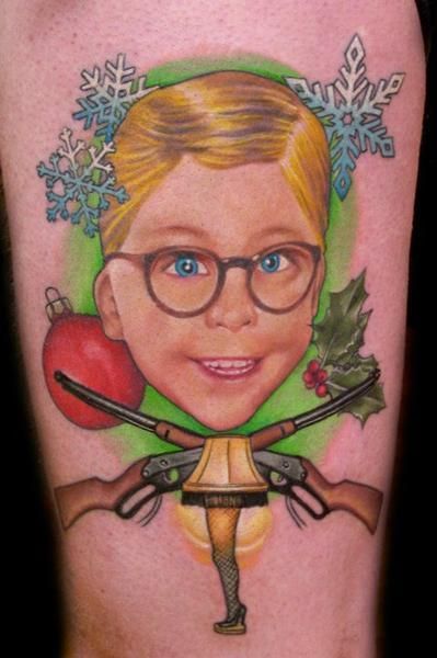 Christmas Story Tattoo, Christmas Tattoos, Squirrel Tattoo, Story Tattoo, Friday The 13th Tattoo, Black Squirrel, Christmas Tattoo, 13 Tattoos, Movie Tattoos