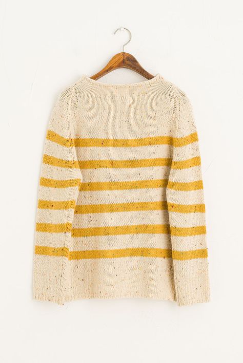 Oversize Stripe Boucle Boat Neck Jumper, Ivory/Mustard Organic Clothing, Roll Neck, Knit Jumper, Lifestyle Brand, Lifestyle Brands, Boat Neck, Shoulder Sleeve, Mustard, Jumper