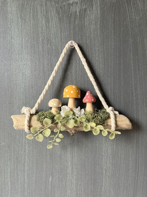 Mushroom Wall Hanging, Cottagecore Crafts, Whimsical Nursery Decor, Mushroom Crafts, Whimsical Nursery, Diy Bricolage, Cottagecore Decor, Mushroom Decor, Birthday Gifts For Best Friend