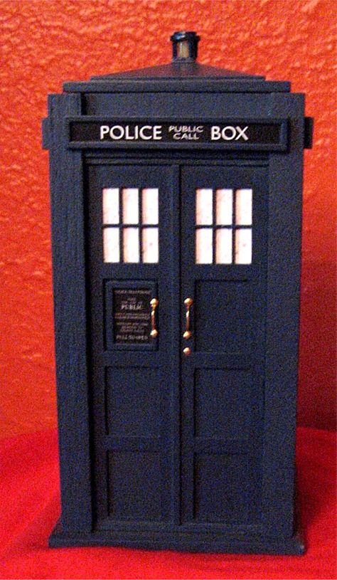 Squirrel Works Metropolitan Police Box  (TARDIS) rocket kit... Model by Chuck Sackett Metropolitan Police, The Tardis, Police Box, Old Phone, Blue Box, Dr Who, Doctor Who, Rocket, Locker Storage