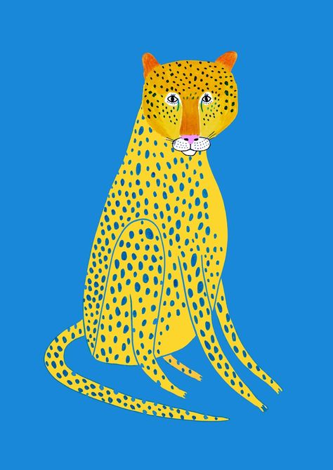 Retro Animal Illustration, Ashley Percival, Quirky Animal Illustration, Leopard Face Illustration, Kitsch Animal Illustration, Printed Shirts Men, Freelance Illustrator, Nature Prints, Illustrations Posters