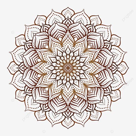 Henna Design Round, Henna Design Circle, Mandala Henna Design, Mandala Art In Photoshop, Henna Designs Wrist, Brown Mandala, Mandala Png, Brown Henna, Mandala Henna