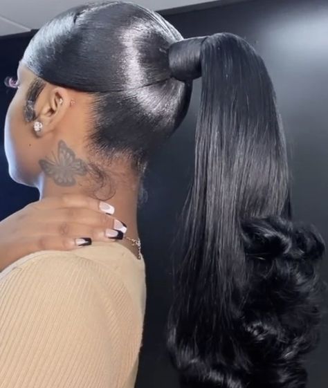 Sleek Back Ponytail With Bangs, Barbie Ponytail With Curly Bang, Quick Updo, Barbie Ponytail, Barbie Hairstyle, Keratin Shampoo, Sleek Ponytail Hairstyles, Black Ponytail Hairstyles, Quick Weave Hairstyles