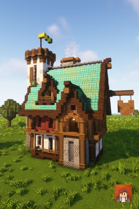 Minecraft Tavern, Minecraft Bakery, Hunter House, Minecraft House, House Hunters, Minecraft Crafts, Minecraft Builds, Minecraft Building, Minecraft Houses