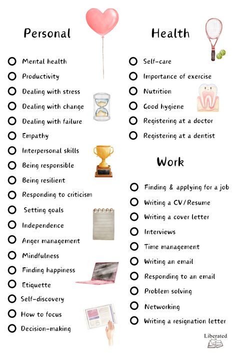 life skills for homeschoolers checklist Life Skills For Women, Life Skills For Homeschoolers, Useful Skills To Learn, Homeschool Checklist, Writing A Cv, Personal Skills, Life Skills Class, Free Homeschool Resources, Teaching Essentials