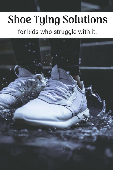 If your child struggles with fine motor or other shoe-tying challenges, here is a list of 20+ options for shoe tying. And check out the Nike self tying shoe! Learn To Tie Shoes, Shoe Tying, Life Skills Activities, Resource Room, Parenting Techniques, Kindergarten Reading, Special Education Classroom, Daily Journal, Summer School