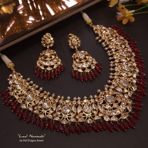 Red Indian Jewelry Set, Red Kundan Jewellery, Polki Necklace Set, Kundan Jewellery Bridal, Kundan Jewellery Set, Indian Bridal Jewellery, Diamond Fashion Jewelry, Jewellery Bridal, Kundan Jewelry