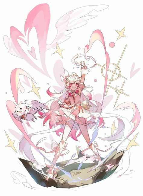 Magical Girl Aesthetic, Character Design Illustration, Mahō Shōjo, 캐릭터 드로잉, Splash Art, Elsword, Arte Sketchbook, Arte Inspo, Cute Art Styles