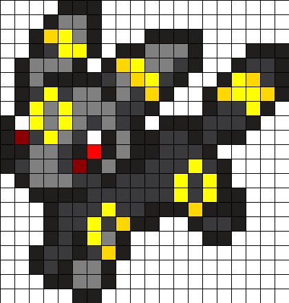 Umbreon Perler, Grille Pixel Art, Perler Bead Pokemon Patterns, Image Pixel Art, Modele Pixel Art, Pokemon Cross Stitch, Pokemon Bead, Pixel Art Pokemon, Pokemon Pattern