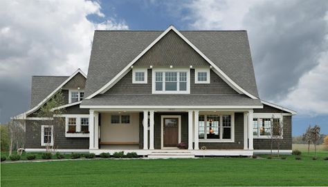 awesome for an addition to the front of our house - porch and some extra room in the dormers upstairs! Cape Cod Addition, House Plans Uk, Cape Cod House Plans, Victorian Exterior, Unique House Plans, Cape Cod Style House, Gray House, Cape Cod Style, Cape House