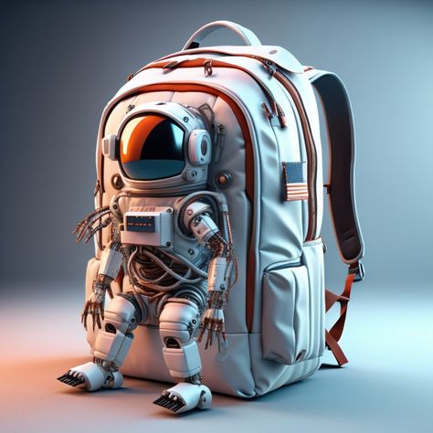 Astronaut backpack with a robot Robot Astronaut, Astronaut Backpack, A Robot, Life Style, Backpacks, Lifestyle, Quick Saves