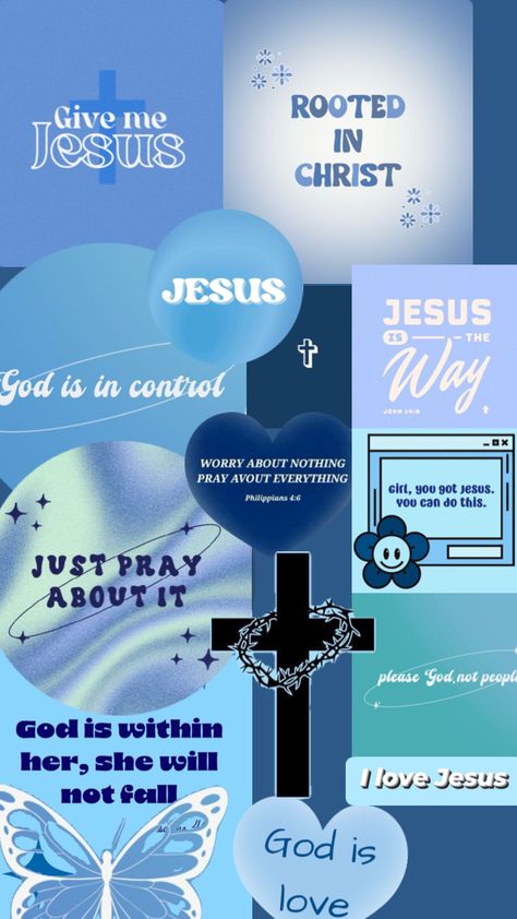 Blue Jesus Aesthetic, Christian Wallpapers Aesthetic, Funny Jesus Quotes, Jesus Aesthetic, I Love God, Christian Quotes Wallpaper, Christian Wallpapers, Jesus Funny, Just Pray