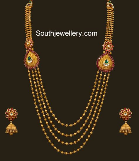 gold_balls_haranm Gundla Mala, Latest Indian Jewellery, 22 Carat Gold Jewellery, Neck Pieces Jewelry, Gold Jewelry Outfits, Antique Gold Jewelry Indian, Pretty Jewelry Necklaces, Gold Jewelry Simple Necklace, Gold Chain Design