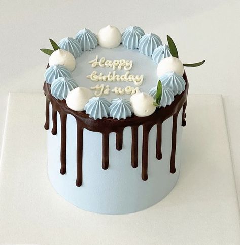 Design Cake Korea, Cake Minimal Korea, Birthday Cake Minimal Korea, Cake Birthday Korea Simple Blue, Cake Birthday Korea Cute, Pink Wallpaper Kawaii, Bachelorette Cake, Cake Decorating Piping, Cake Decorating Frosting