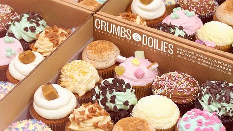 Crumbs And Doilies, Uk Vacation, Pink Cakes, Cupcake Shop, Truck Business, Cupcake Bakery, Bakery Ideas, Cupcake Shops, Cake Boxes