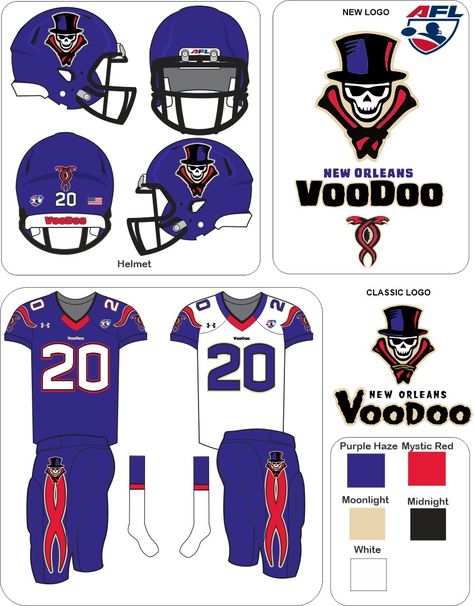 Ncaa 25, Paper Football, Fantasy Football Logos, World Football League, Football Logo Design, New Orleans Voodoo, Pro Football Teams, Arena Football, Team Ideas