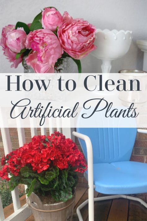 Clean Artificial Plants, Faux Outdoor Plants, How To Clean Clams, Artificial Flowers Outdoors, Keeping Plants Alive, Fake Flowers Decor, Diy Cleaning Products Recipes, Clean Green, Artificial Plants Outdoor