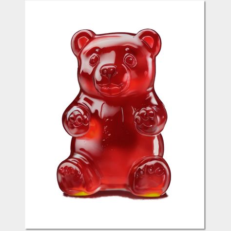 Red Gummy Bear -- Choose from our vast selection of art prints and posters to match with your desired size to make the perfect print or poster. Pick your favorite: Movies, TV Shows, Art, and so much more! Available in mini, small, medium, large, and extra-large depending on the design. For men, women, and children. Perfect for decoration. Gummy Bear Decor, Haribo Gummy Bears, Cute Gummy Bear, Stitch Decor, Gummy Bear Candy, Candy Design, Bear Decor, Design Sticker, Gummy Bear