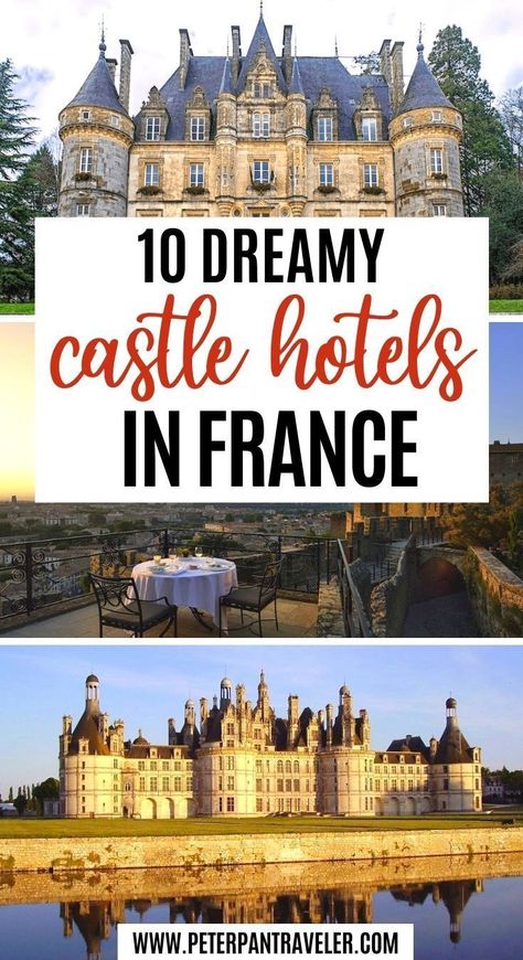 10 Dreamy Castle Hotels in France. Dreaming to stay in a real castle? What if you could make your dreams a reality? Here are some of the best castle hotels in France, that you can stay in to make… More Castles In France, Dreamy Castle, France Castle, Castle France, Sisters Trip, France Chateau, Real Castles, Hotels In France, Magical Castle