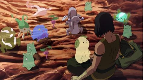 Korra with cute spirits in the tree of time Banner Gifs, Avatar Wan, Korra Avatar, The Legend Of Korra, Tree Spirit, Arts Award, Anime Animals, Legend Of Korra, Mean It